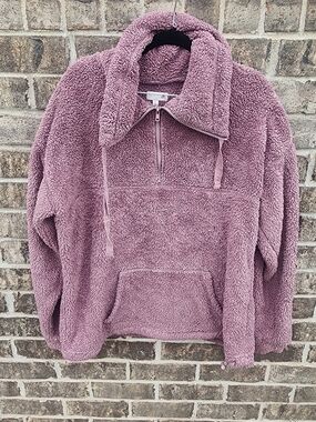 SO Plush Half-Zip Crewneck Sweater - Mauve